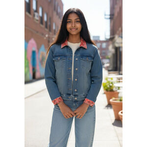 LO Denim Orange Bandana Insert Jacket Pockets Stretch Custom Unique XXL/XXG